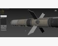 BGM 71F TOW Missile 3D модель clay render