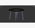 Bracket Dining Table Round 3D 모델 