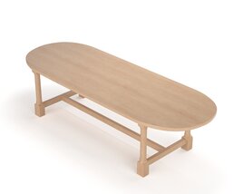 Breakfast table in light oak 3Dモデル