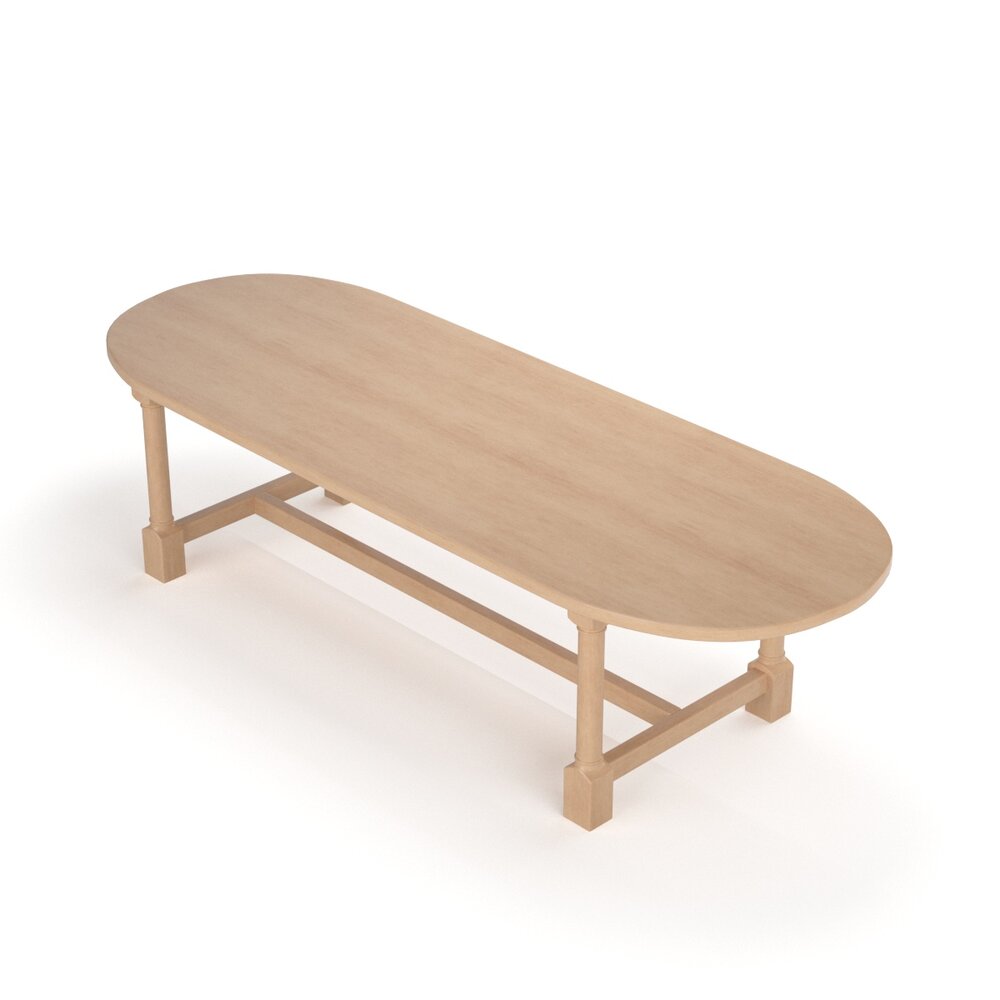 Breakfast table in light oak 3D model