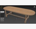 Breakfast table in light oak 3D模型