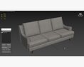 Casper 3-Seater Sofa Light Grey Modèle 3d