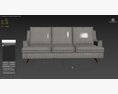 Casper 3-Seater Sofa Light Grey 3D модель