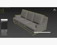 Casper 3-Seater Sofa Light Grey 3D 모델 