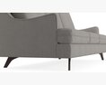 Casper 3-Seater Sofa Light Grey 3d model
