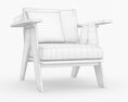 Christopher Knight Home Arcola Outdoor Acacia Wood Club Chairs Modelo 3d