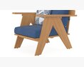 Christopher Knight Home Arcola Outdoor Acacia Wood Club Chairs 3d model