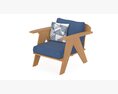 Christopher Knight Home Arcola Outdoor Acacia Wood Club Chairs Modèle 3d