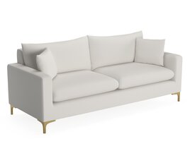 Contemporary Velvet Upholstered Sofa 3D-Modell