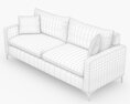 Contemporary Velvet Upholstered Sofa 3D-Modell