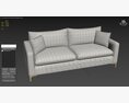 Contemporary Velvet Upholstered Sofa 3d model