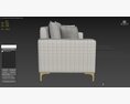 Contemporary Velvet Upholstered Sofa Modelo 3D