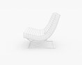 Cooper Armless Leather Chair 3d model