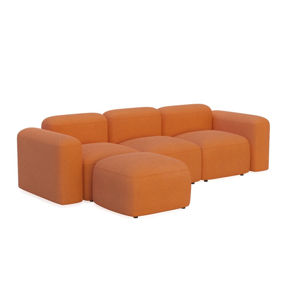 DLOETT L-Shape Modular Sectional Sofa 3d model