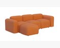 DLOETT L-Shape Modular Sectional Sofa Modello 3D
