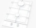 Domino Gas Cooktop CAGH32X Artusi 3D模型