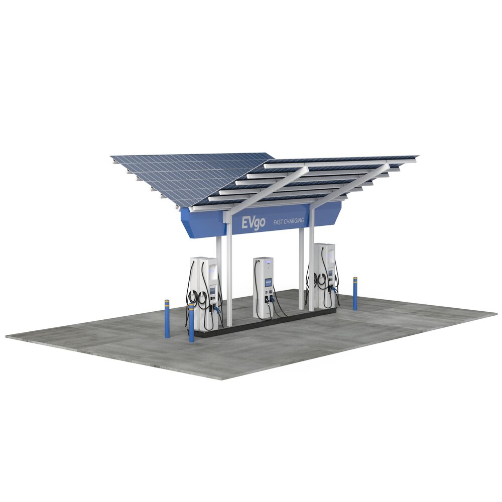 Electric Vehicle Charging Point with EV Station 02 Modelo 3d