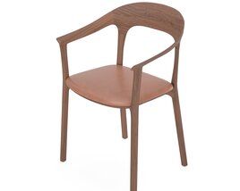 Elle Upholstered Chair with Armrest Modelo 3d