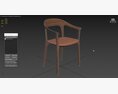 Elle Upholstered Chair with Armrest 3D模型