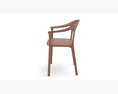 Elle Upholstered Chair with Armrest Modello 3D