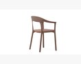 Elle Upholstered Chair with Armrest Modello 3D