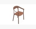 Elle Upholstered Chair with Armrest 3d model