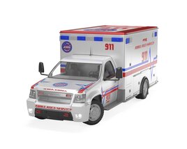 Emergency Ambulance Truck 2in1 vehicle car 3D model