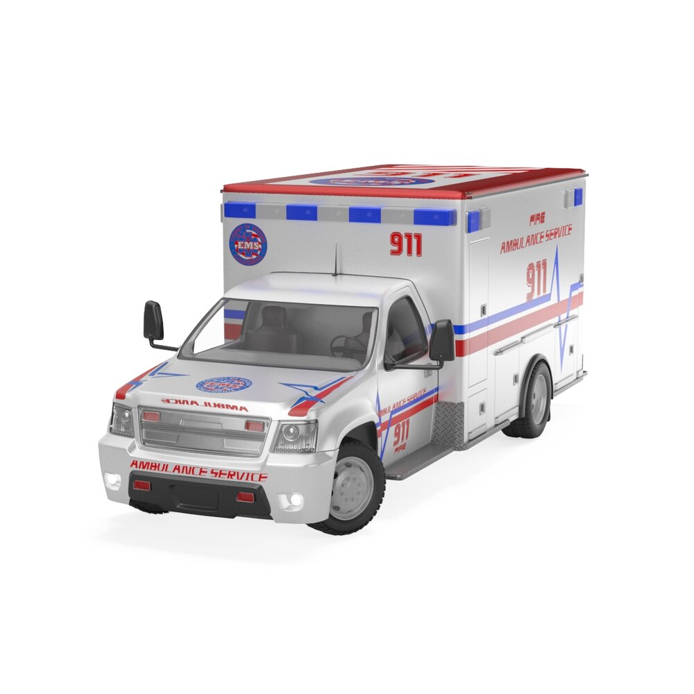 Emergency Ambulance Truck 2in1 vehicle car Modèle 3D
