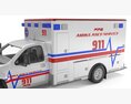 Emergency Ambulance Truck 2in1 vehicle car 3d model front view