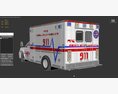 Emergency Ambulance Truck 2in1 vehicle car 3d model clay render