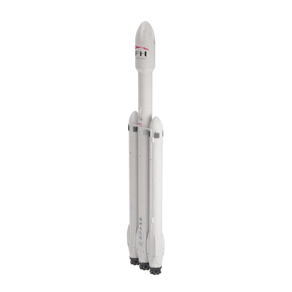 Falcon Heavy SpaceX Heavy-Lift Cargo Rocket 3D模型