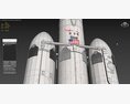 Falcon Heavy SpaceX Heavy-Lift Cargo Rocket 3D 모델 
