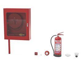 Fire Fighting System and security System 3D model