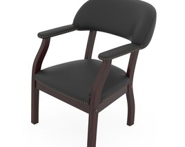 Flash Furniture Black Leather Soft Conference Chair 3D model
