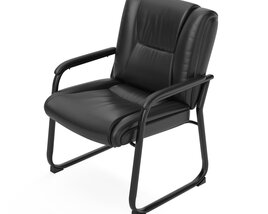 Flash Furniture Reception Chairs Black Leather Soft Side Chairs 3D model