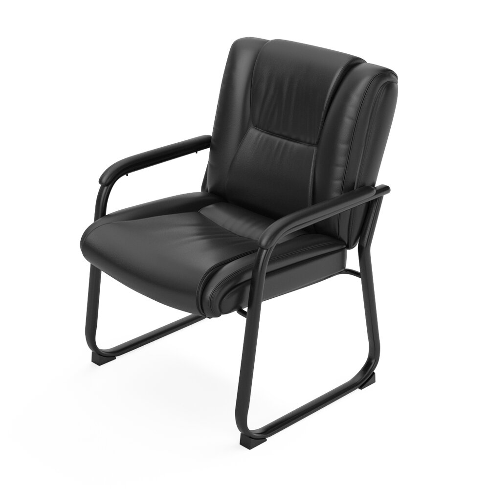 Flash Furniture Reception Chairs Black Leather Soft Side Chairs 3D 모델 