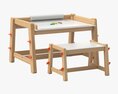 Flisat Children Desk and Bench 3d model