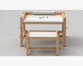 Flisat Children Desk and Bench 3d model