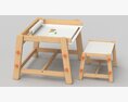 Flisat Children Desk and Bench Modèle 3d