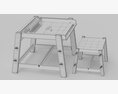 Flisat Children Desk and Bench 3D модель