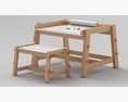 Flisat Children Desk and Bench Modèle 3d