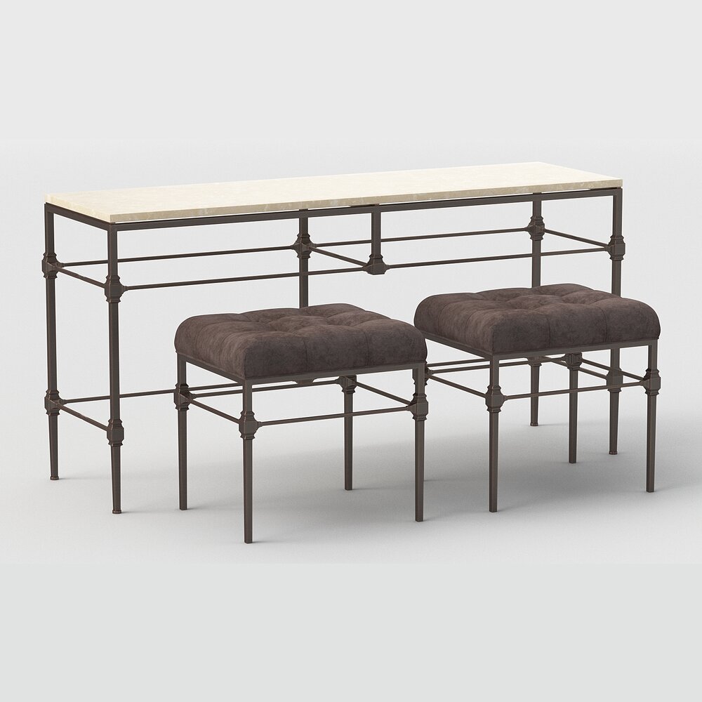 Grayson Bench and Table by Bernhardt 3Dモデル