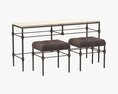 Grayson Bench and Table by Bernhardt 3D модель