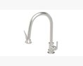 Henry Waterworks pull down faucet in polished nickel Modello 3D