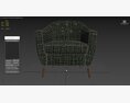 Homelegance Fabric Barrel Chair 3Dモデル