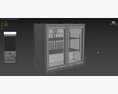 Husky Double Glass Door Alfresco Bar Drinks Chiller 3Dモデル