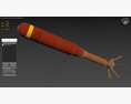 Incendiary Rocket 66 mm M74 3d model clay render