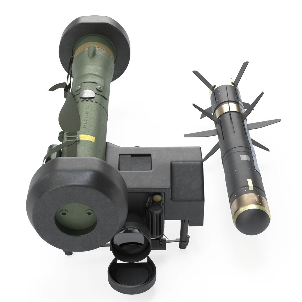 Javelin FGM-148 Anti-Tank Missile with Launcher Modelo 3D