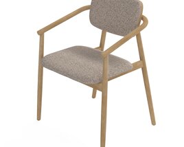 KLARA Upholstered chair with armrests Modèle 3D