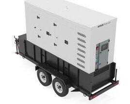 Kohler Big Industrial Mobile Diesel Generators Double 3D 모델 